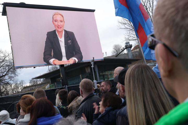 Imagen de archivo de un mitin de Alice Weidel
