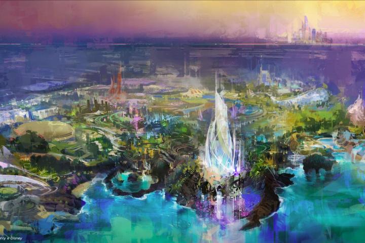 Recreación del futuro parque temático de Disney en la capital de Emiratos Árabes Unidos.