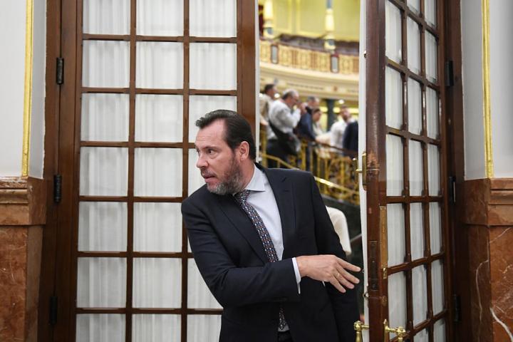 Óscar Puente, a la salida del pleno del pasado martes en el Congreso