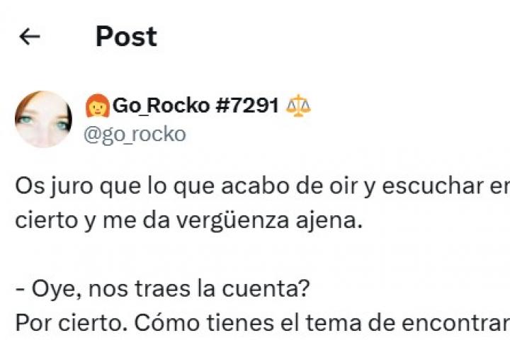 El tuit de la usuaria @go_rocko