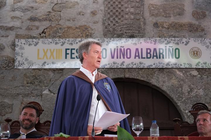 Alberto Núñez Feijóo, en la Feria del Albariño del domingo en Cambados