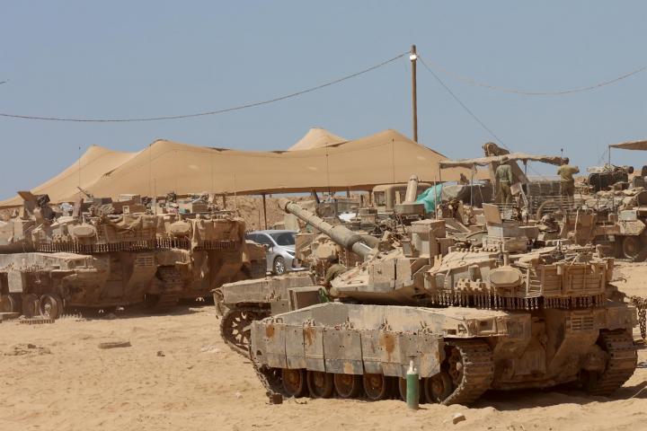 Tanques y vehículos del Ejército de Israel