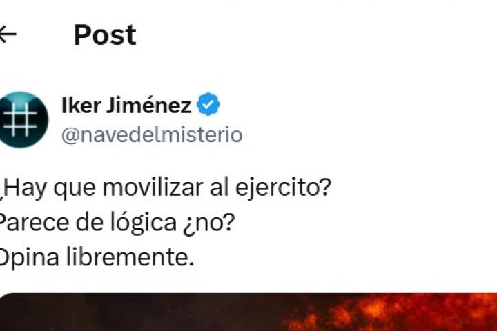 El tuit de Iker Jiménez.