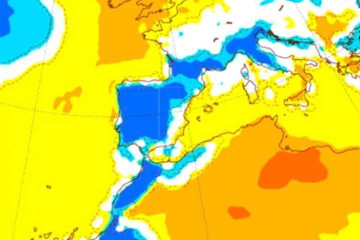El mapa de anomalía de temperaturas para la última semana de agosto