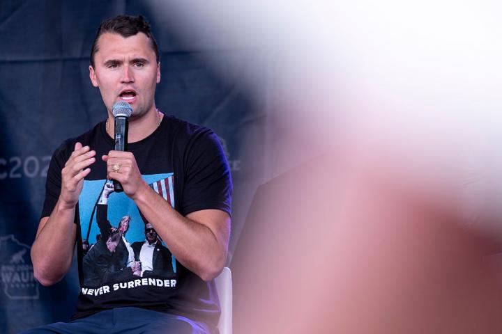 Charlie Kirk, en una intervención en 2024