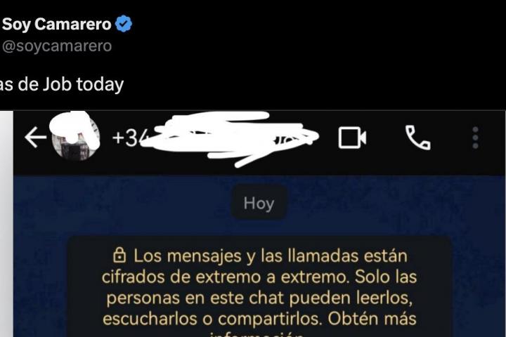 Detalle del mensaje que ha publicado Soy Camarero en su cuenta de X.