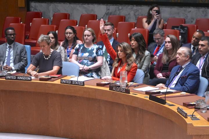 Votación en el Consejo de Seguridad de Naciones Unidas para un alto al fuego en Gaza, que ha sido vetado por enésima vez por EEUU, empleando para ello su derecho a veto.