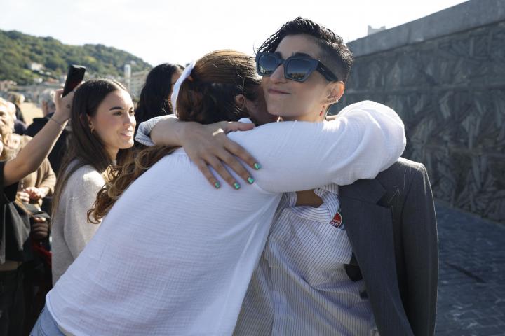 La actriz Alba Flores, en el Festival de Cine de San Sebastián, donde ha presentado el documental 'Flores para Antonio'