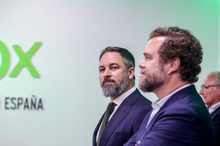 El líder de Vox, Santiago Abascal, y el exdiputado de dicha formación Iván Espinosa de los Monteros; en una imagen de archivo.