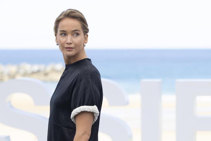 Jennifer Lawrence, en San Sebastián, este viernes.