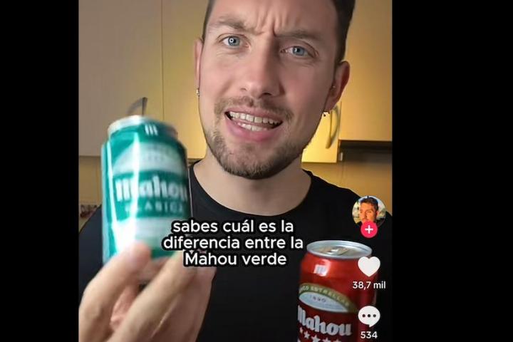 Captura de pantalla del vídeo de @cervecero_miguel sobre las cervezas verdes y rojas.