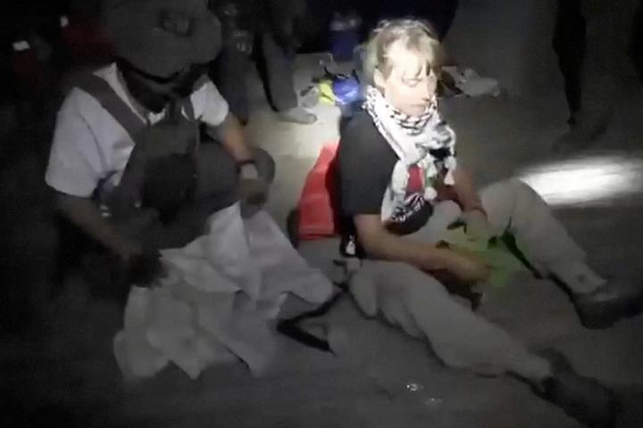 La activista sueca Greta Thunberg, en el momento de su detención