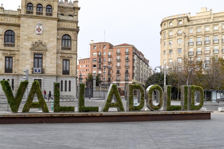 Jardín vertical instalado en la Plaza Zorrilla de Valladolid