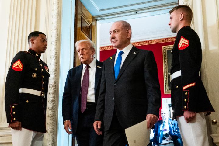 Foto de archivo de la reunión del 29 de septiembre de Donald Trump y Benjamin Netanyahu.