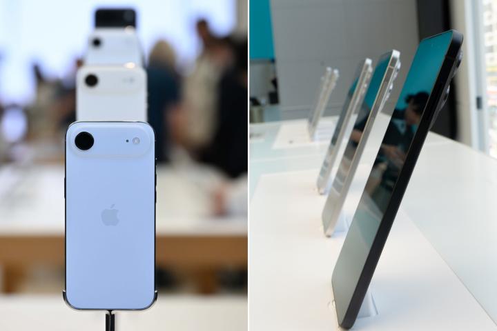 Fotomontaje del iPhone Air y el S25 Edge