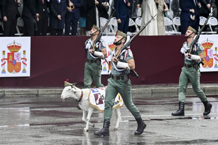 Foto de archivo de Killo, el borrego de la Legión, en el desfile del 12 de octubre de 2024.