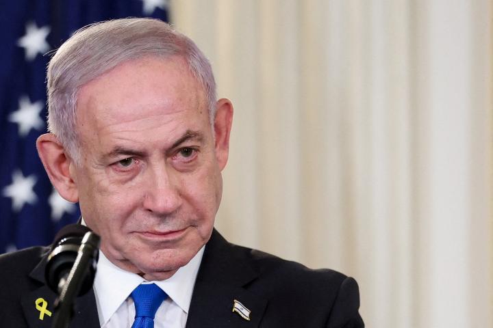 Benjamin Netanyahu, primer ministro de Israel, compareciendo en la Casa Blanca.