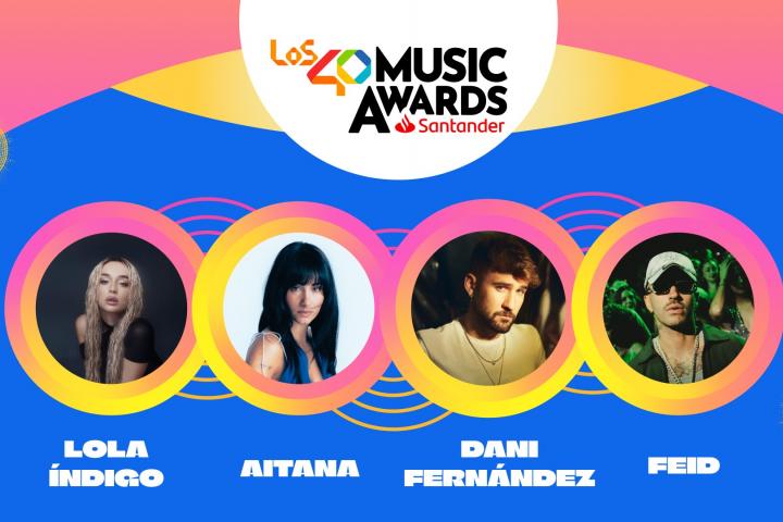 Máximos nominados de LOS40 Music Awards Santander 2025.