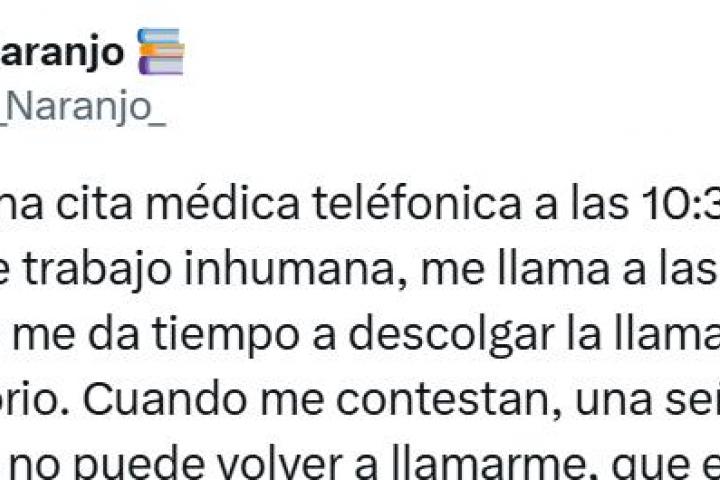 Una captura del tuit publicado por Juan Naranjo en el que cuenta lo que le ha pasado.