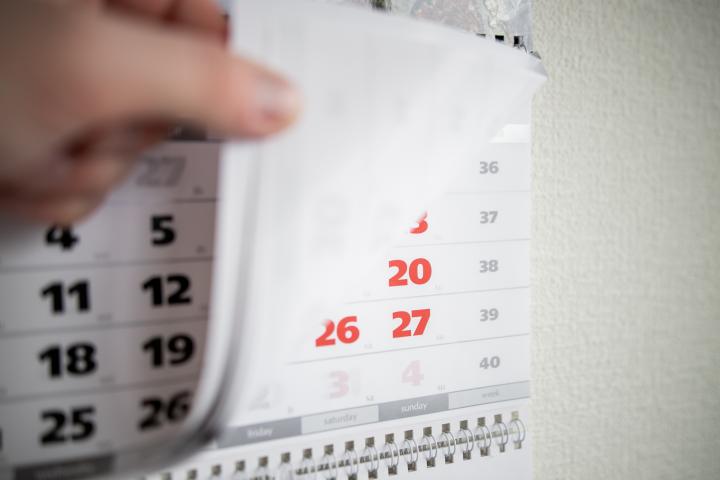 Imagen de archivo de un calendario.