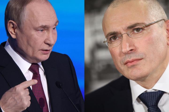 Montaje del presidente ruso, Vladímir Putin, y el empresario y exoligarca ruso Mijaíl Jodorkovski.