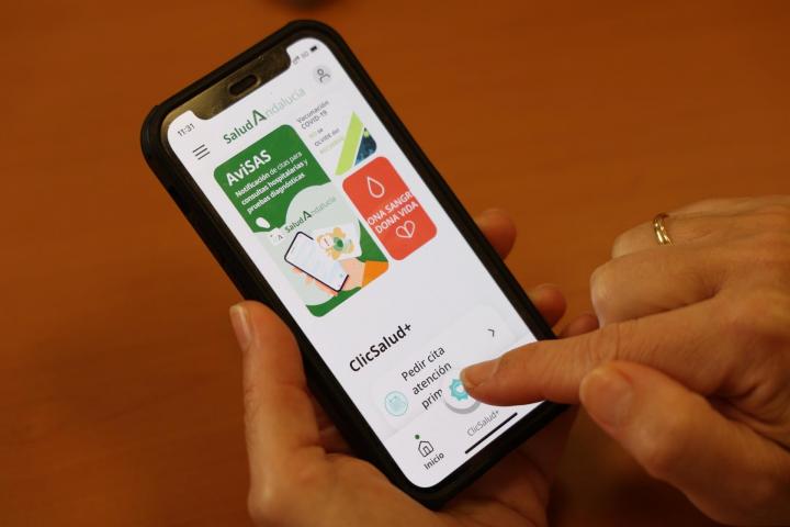 La aplicación ClicSalud+ de la Junta de Andalucía, en una imagen de archivo