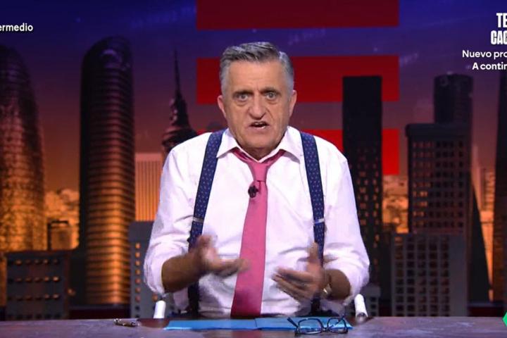 El Gran Wyoming, este martes en 'El Intermedio' hablando de la habitación de Sarkozy en prisión.