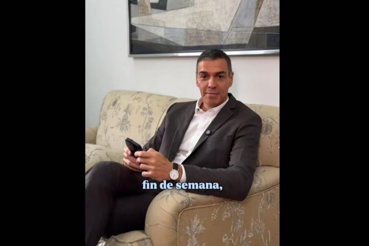 El vídeo que Pedro Sánchez ha publicado en TikTok.