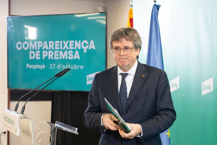 Carles Puigdemont, ante su comparecencia de prensa este lunes