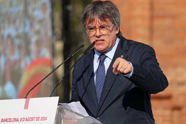 Carles Puigdemont, en su mitin el día de su aparición y desaparición en Barcelona