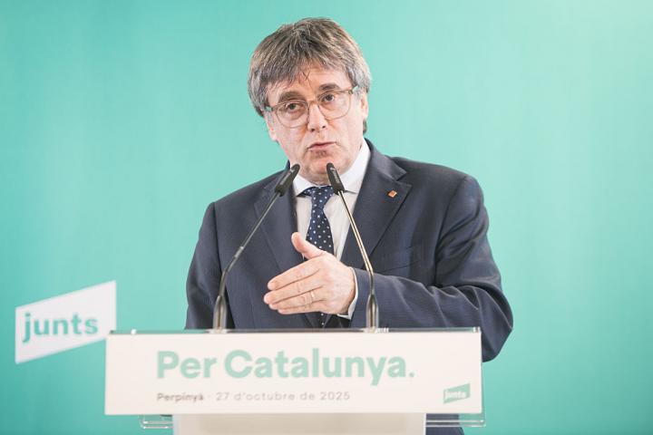Carles Puigdemont, este 27 de octubre, en Perpignan