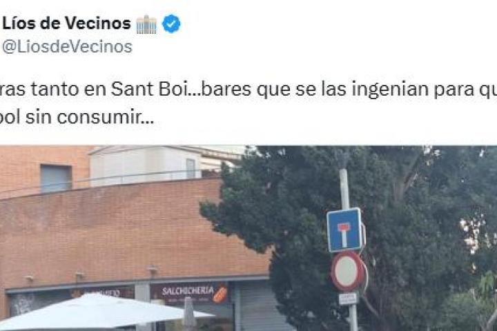 El tuit de @LiosdeVecinos con lo que hizo un bar de Sant Boi.