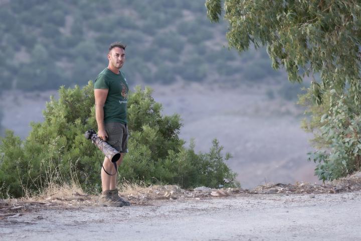 Ángel Hidalgo, el autor de la fotografía del lince ibérico blanco.