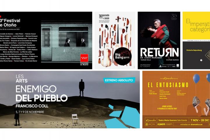 Cartel de las obras de teatro recomendadas para noviembre.