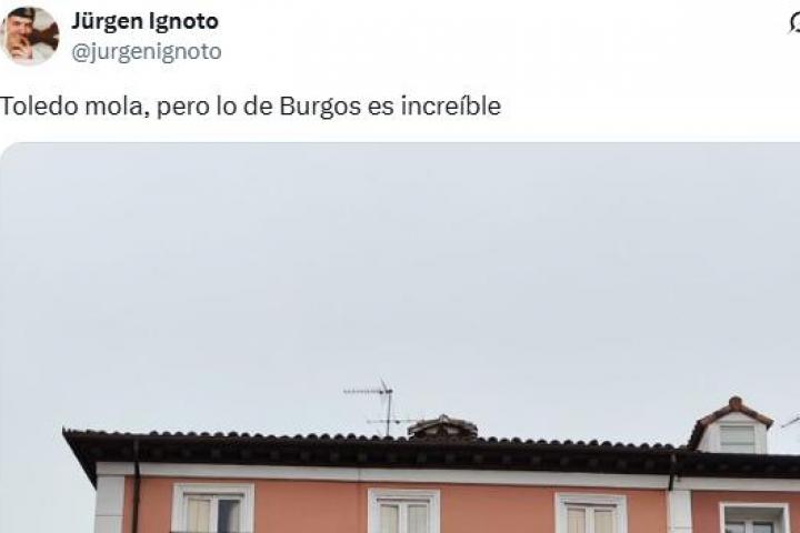 El tuit de un edificio de Burgos.