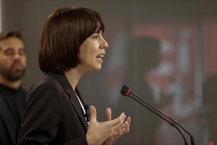 La secretaria general del PSPV y ministra de Ciencia, Diana Morant, comparece el 3 de noviembre de 2025, tras conocer la dimisión del president valenciano Carlos Mazón.