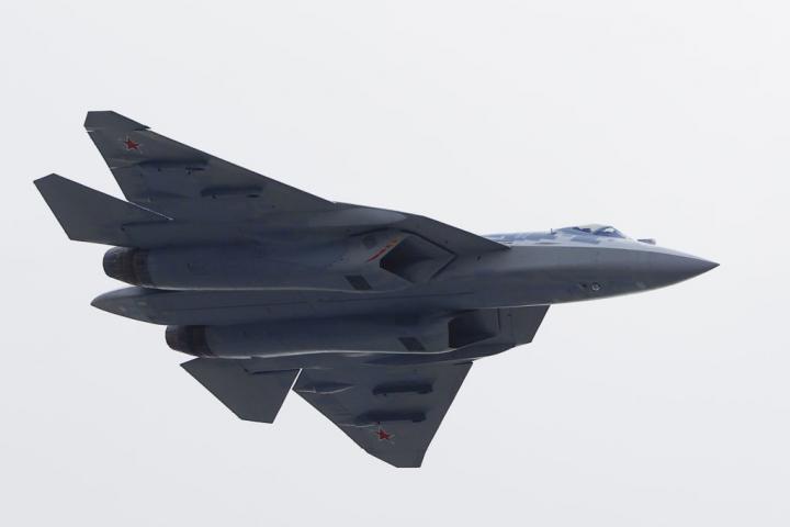 Un avión Sukhoi Su-57 ruso, en una imagen de archivo