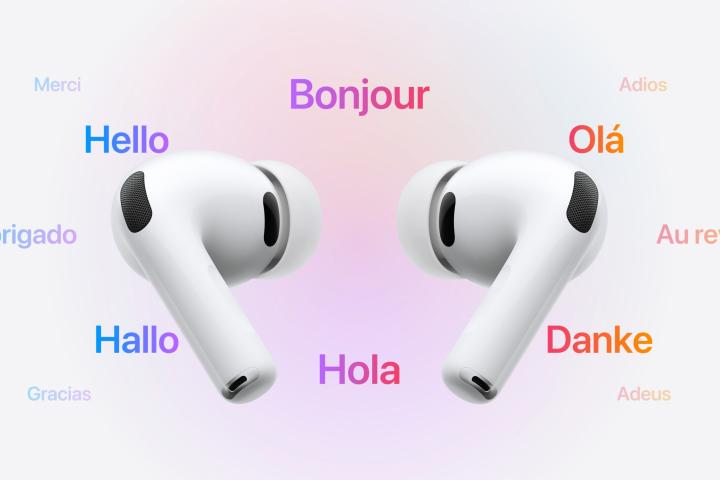 Foto del sistema de traducción en tiempo real de los AirPods.