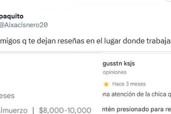 El tuit viral de @Aixacisnero20 con las reseñas de sus amigas.