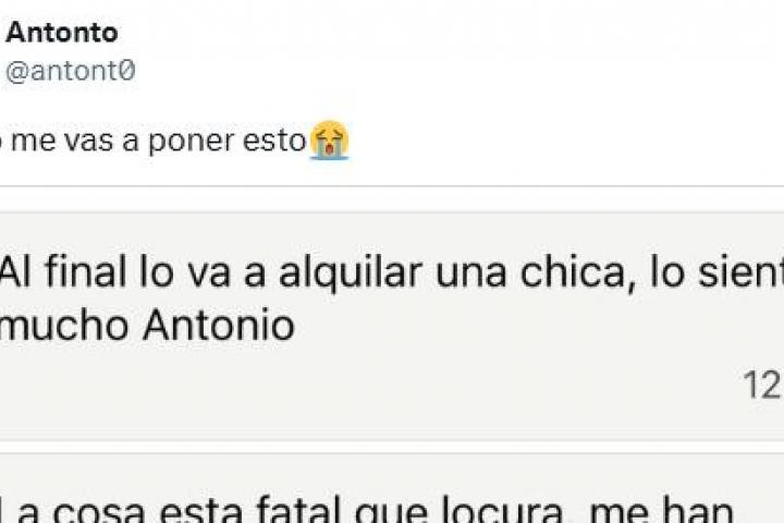 El tuit viral de @antont0 en el que muestra la conversación que ha tenido con un casero.