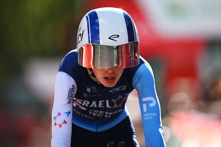 Matthew Riccitello, en la reciente Vuelta a España, en la que acabó en el podio (improvisado) como mejor joven