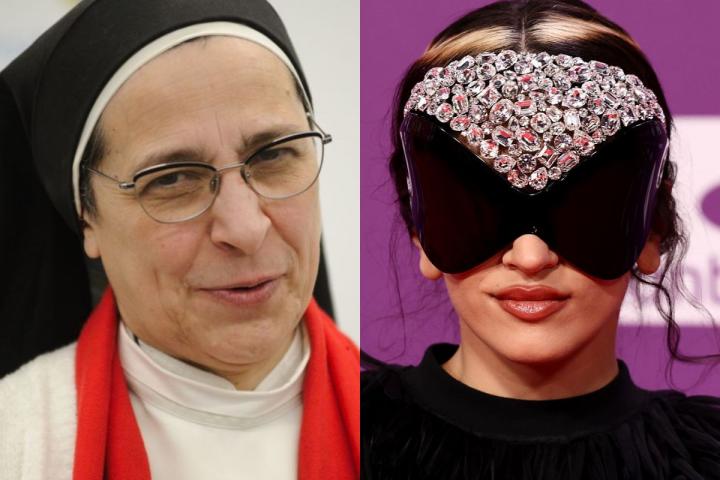 La moja sor Lucía Caram, junto a la cantante Rosalía.