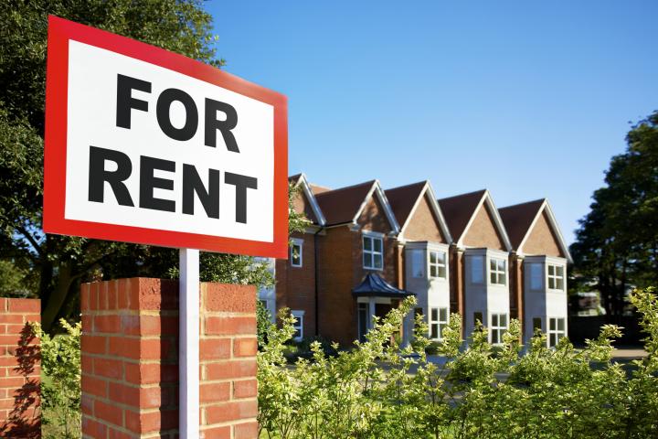 Cartel de casa/piso en alquiler.