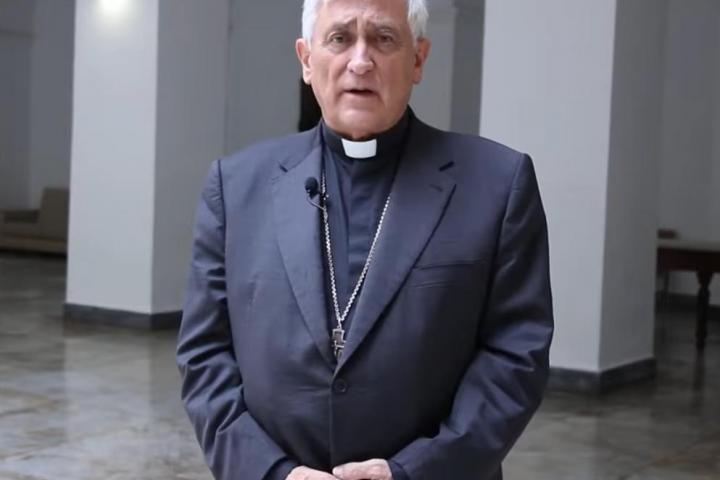 El obispo de Cádiz y Ceuta, Rafael Zornoza, en una captura de un vídeo oficial.