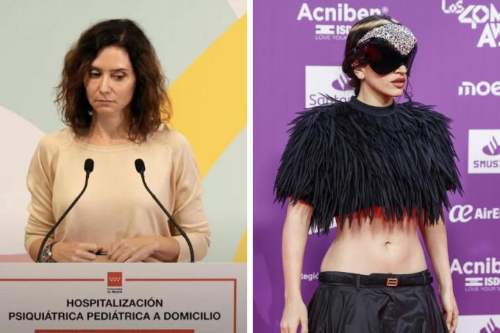 Fotomontaje de Ayuso y Rosalía.