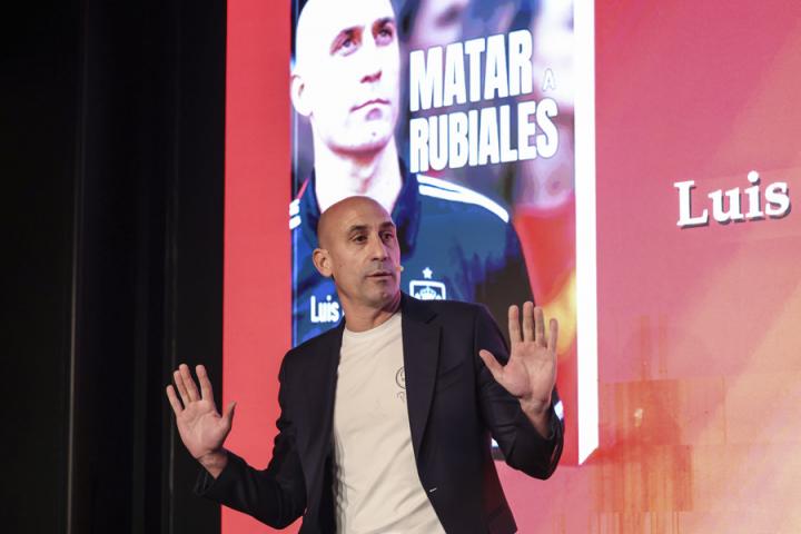Luis Rubiales, durante la presentación de su libro, 'Matar a Rubiales', este jueves en Madrid