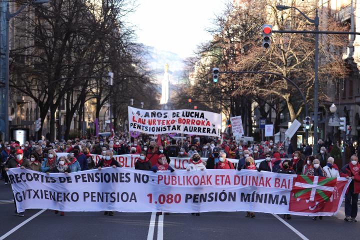 Manifestación por las pensiones en Bilbao