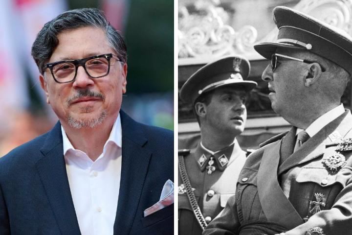 Fotomontaje de Carlos Bardem y una imagen de archivo de Juan Carlos I junto a Francisco Franco.