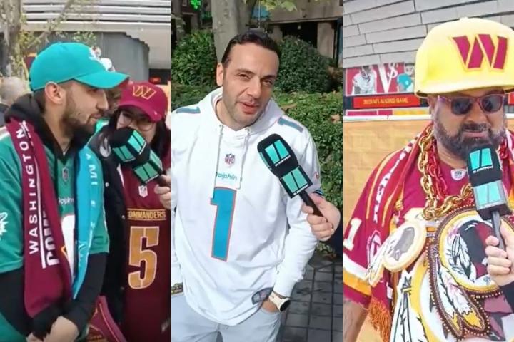 Aficionados de todas partes del mundo en los alrededores del Estadio Santiago Bernabéu.