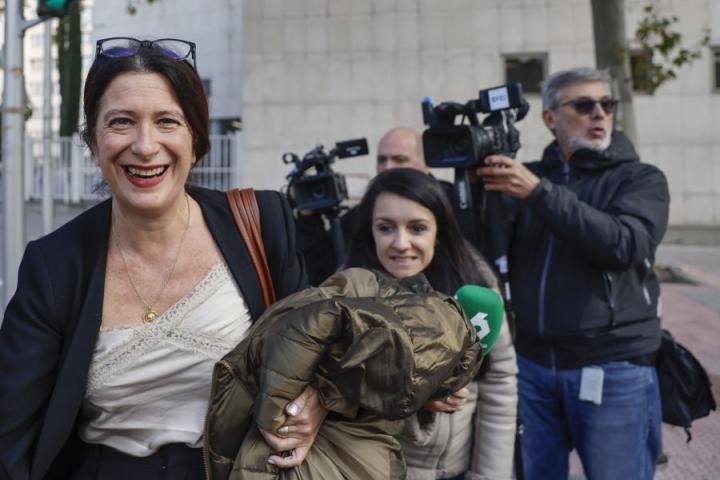 Leire Díez, a su salida de los juzgados este lunes